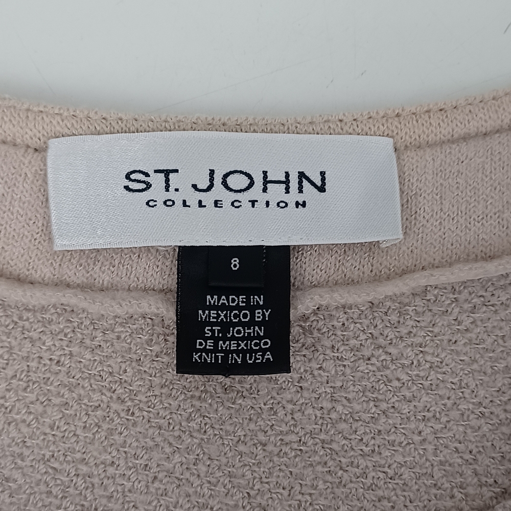St John Wool Blend Jacket Size 8 Women Quiet Luxury Long Sleeve Knit Pockets - Picture 5 of 16